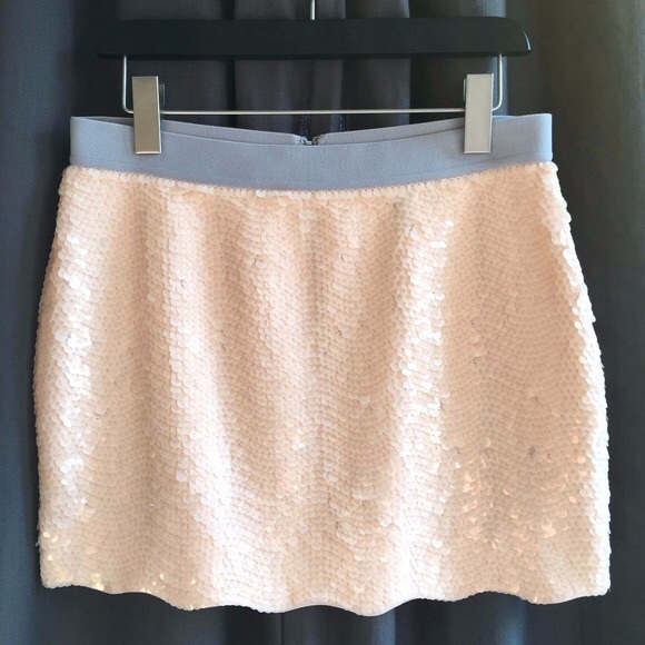 BCBG Peach Sequin Skirt - Picture 4 of 5